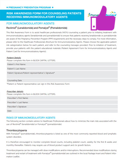 Additional risk minimization materials