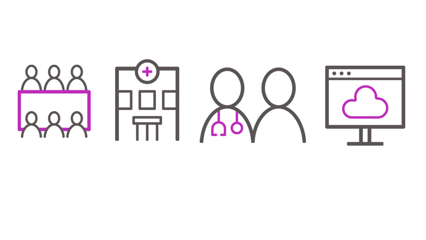 set of icons representing healthcare