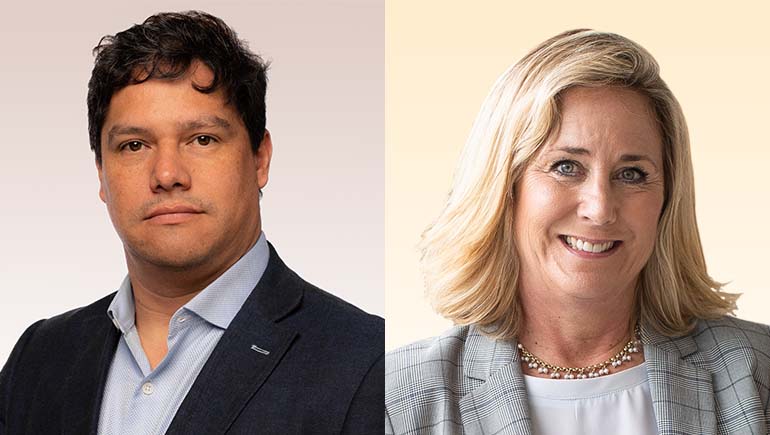 Diego Silva (left) vice president, Worldwide Medical, interim head of Immunology and Fibrosis and Cathy Traz (right), executive director, Bristol Myers Squibb Patient Advocacy