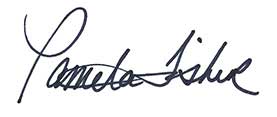 Pamela Fisher written signature