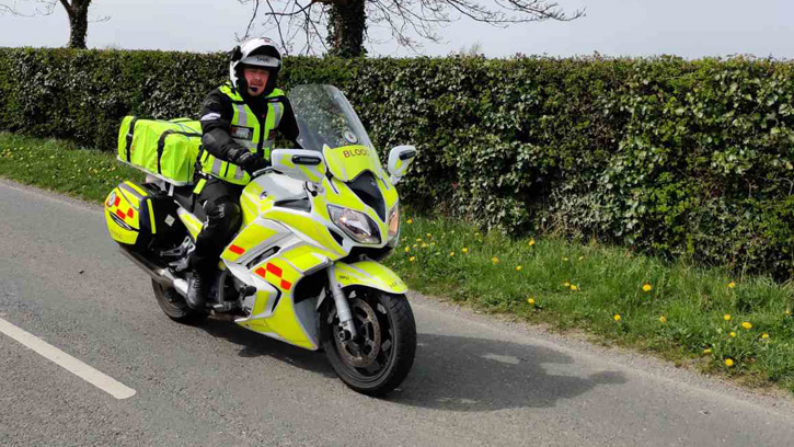 When Robert Babington picks up and delivers blood and other samples for hospitals, his rides can take him through several counties in northeastern Ireland. 