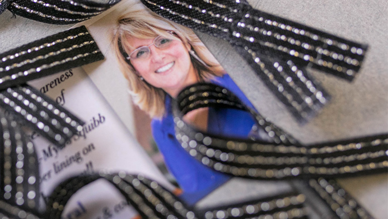 Alicia's silver-lined ribbons are ready for Global Patient Week events.