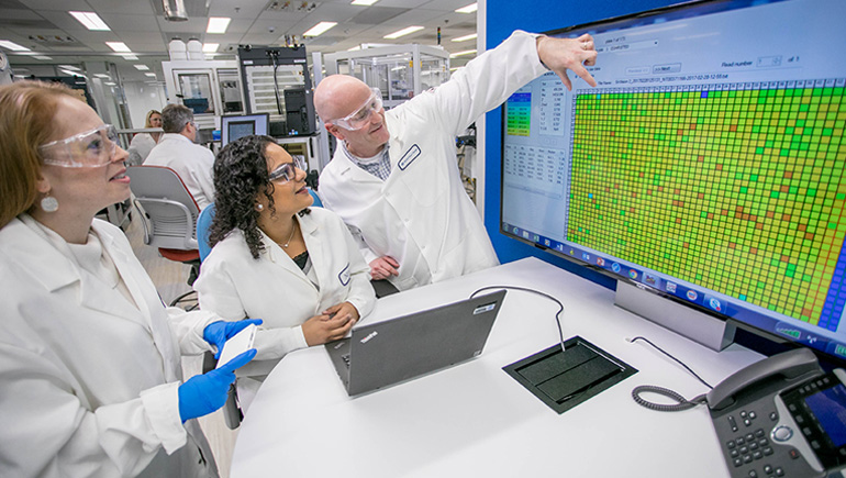 Scientist working with data 