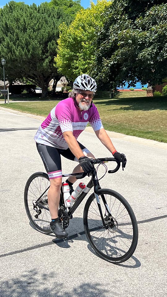 Mike Foster’s multiple myeloma returned not long after he was selected to ride in this year’s C2C4C event. Despite the fatigue brought on by his current therapy, he continues to train for the event.